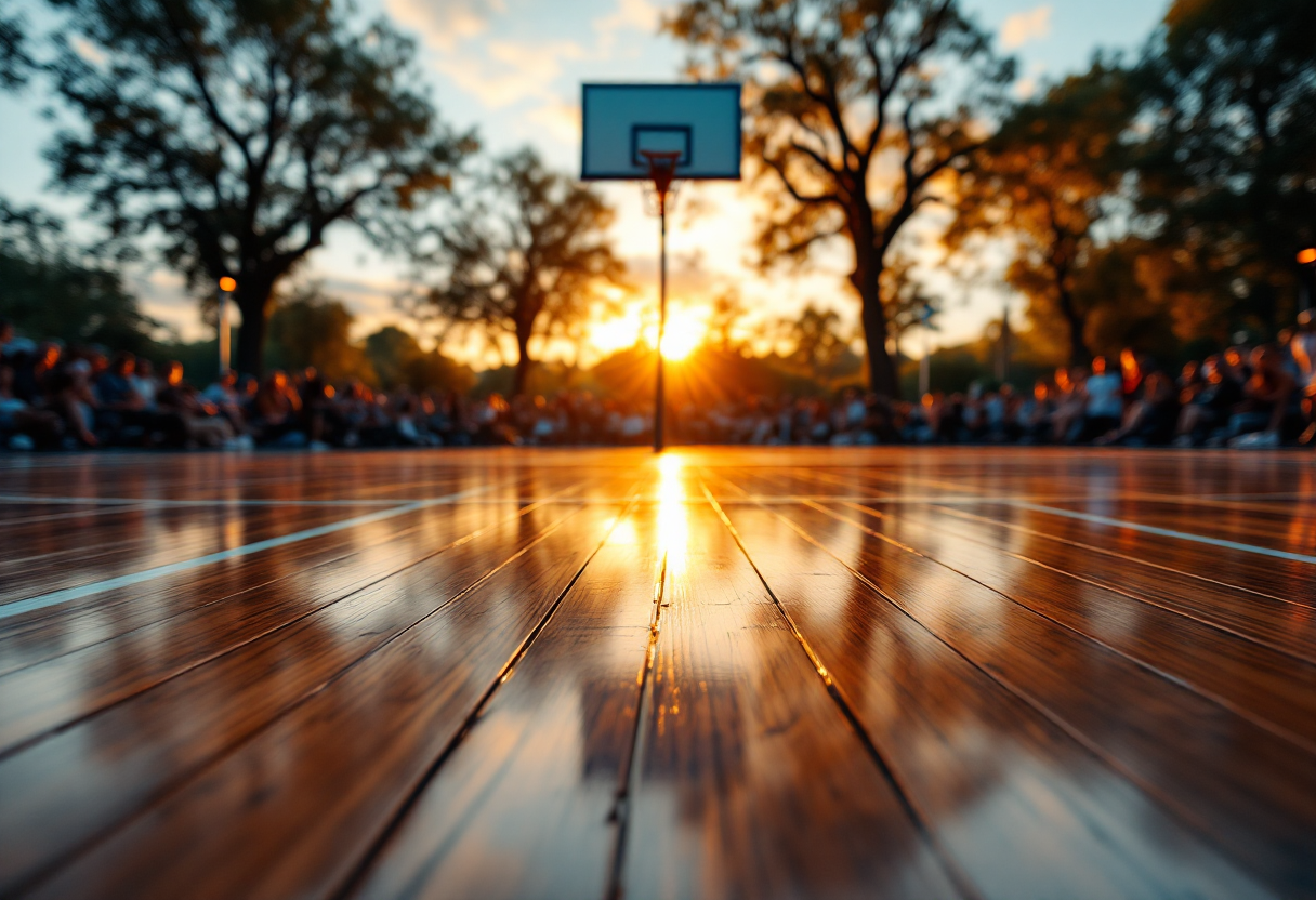 Giocatori di basket in azione alle Olimpiadi di Parigi 2024