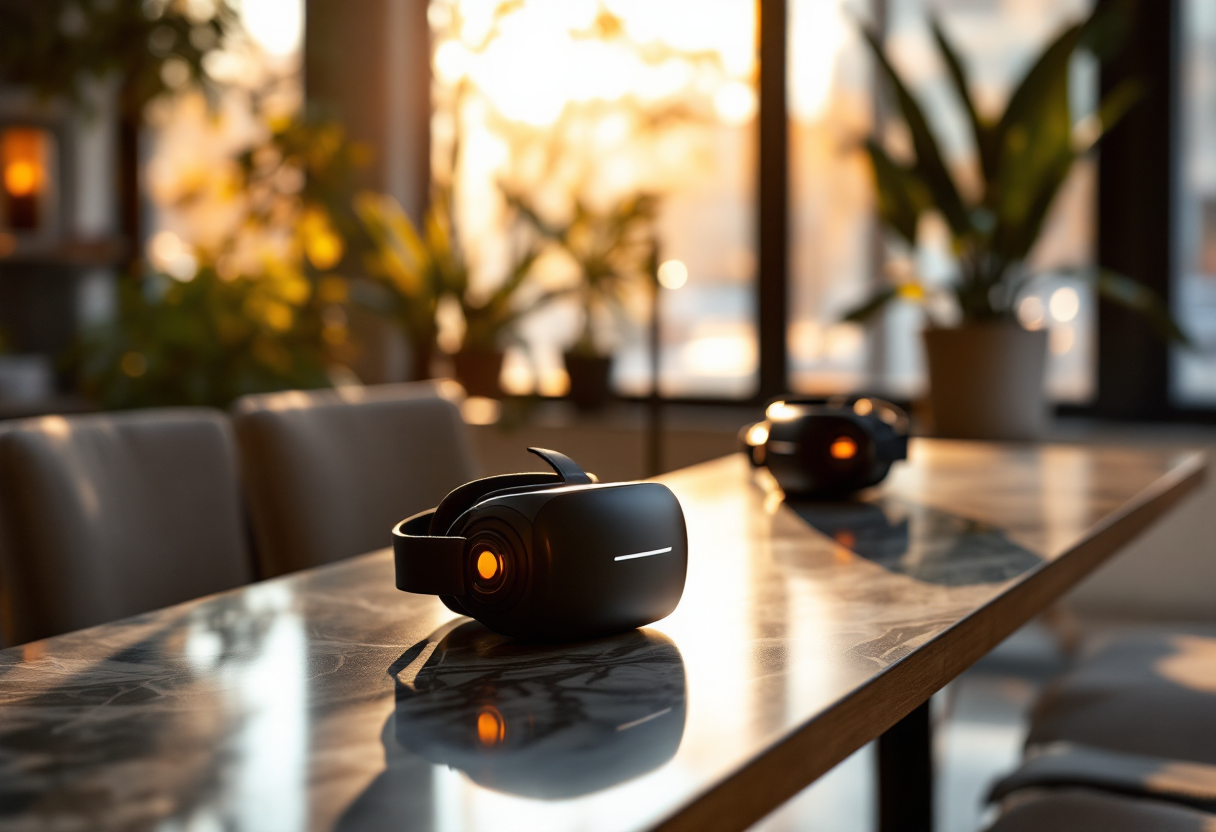 Visore Meta Quest in uso per realtà virtuale immersiva