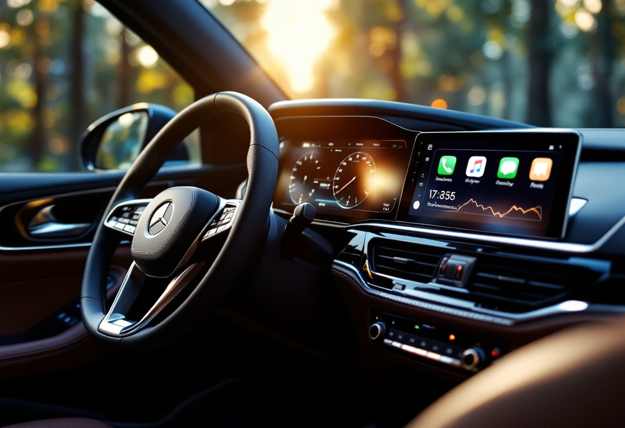 Interfaccia Android Automotive OS con nuove app