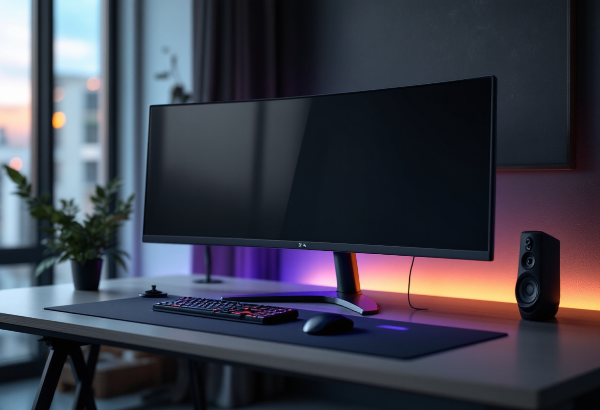 Monitor gaming ultrawide Lenovo Legion R34w-30 in azione