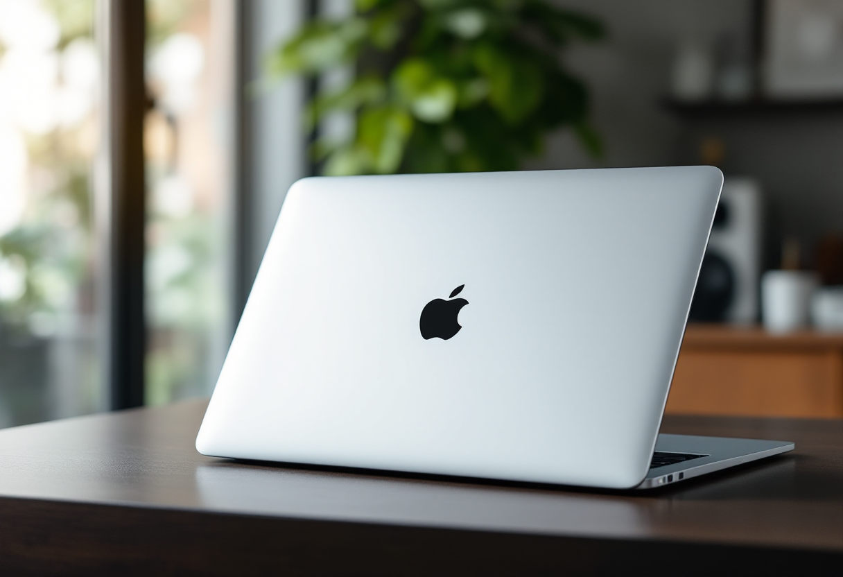 Nuovo MacBook Air con chip M4 in vista laterale