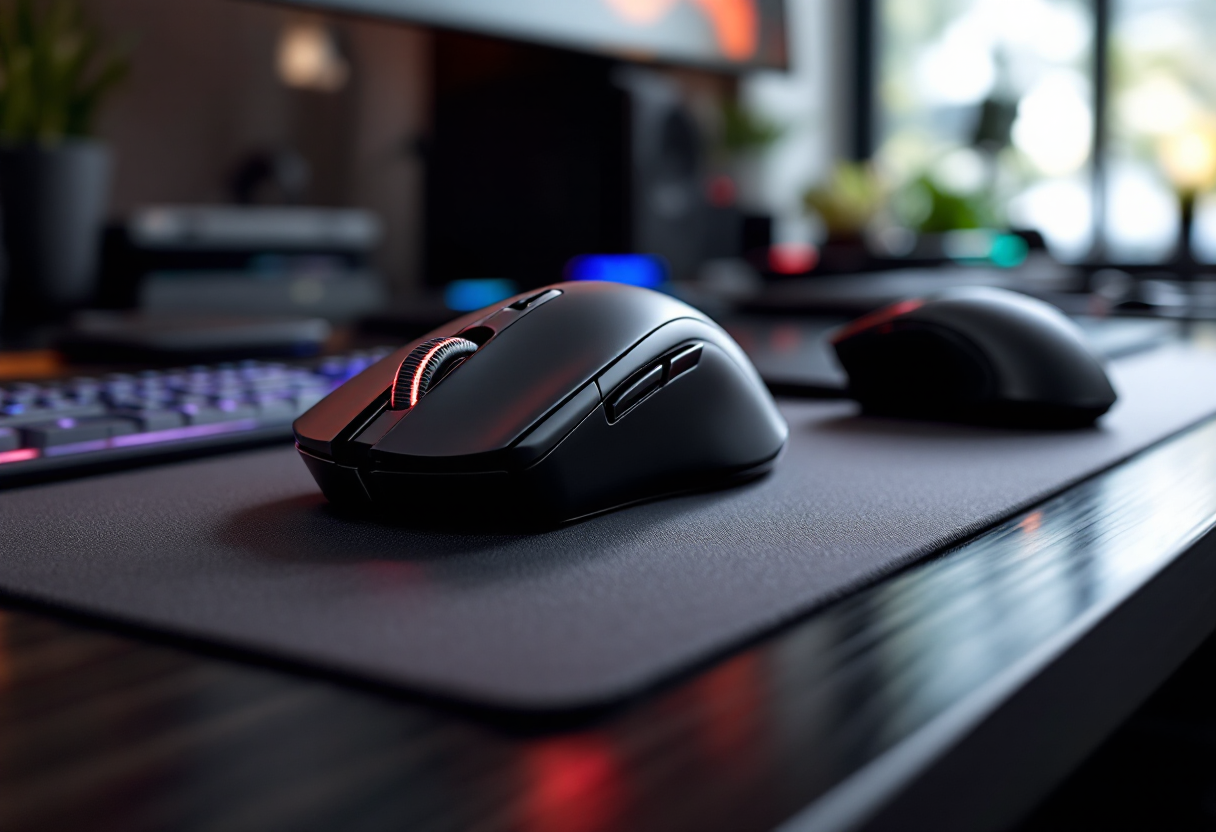 Mouse da gaming wireless con design ergonomico e prestazioni elevate