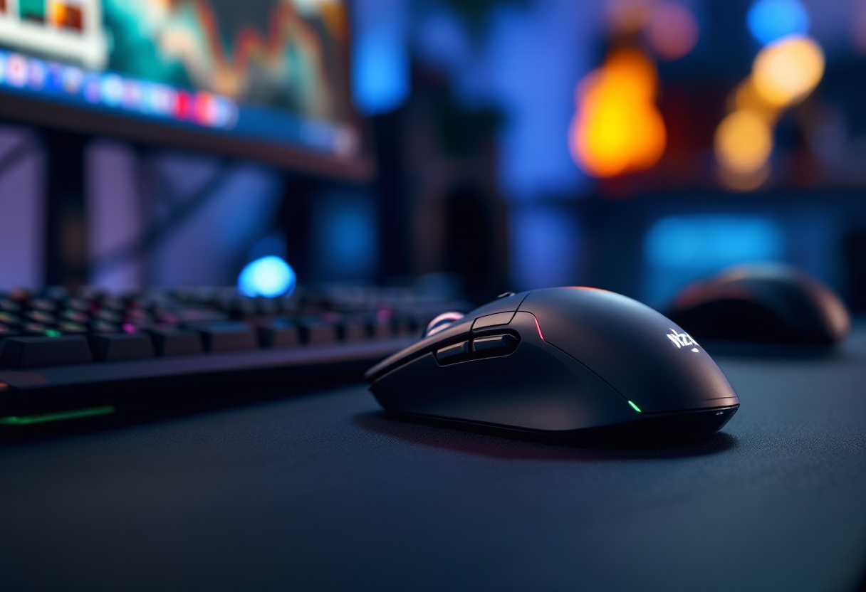Mouse gaming NZXT Lift Elite Wireless in azione
