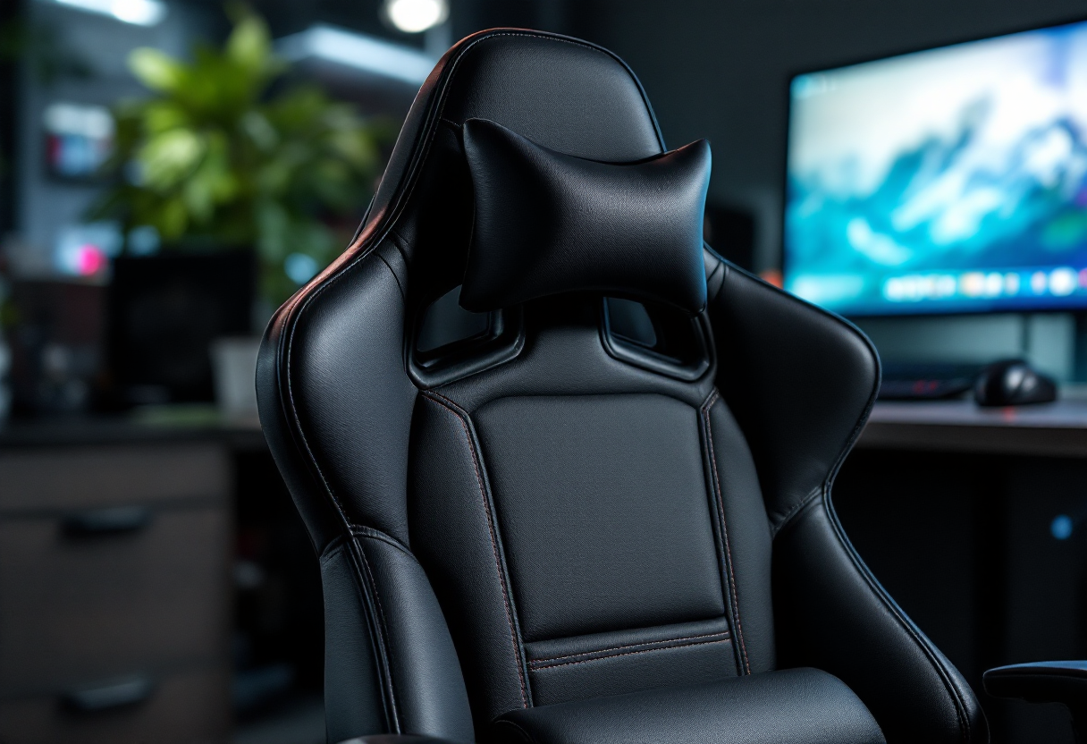 Sedia da gaming ergonomica con design moderno