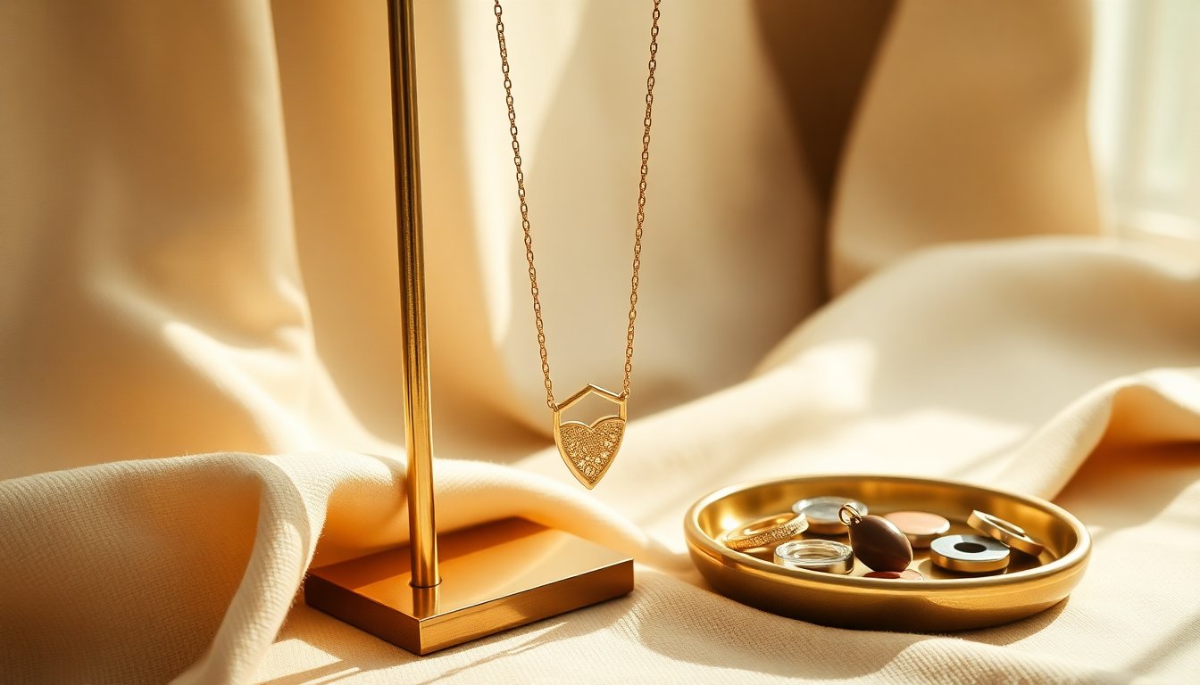 collana in ottone dorato con ciondolo rimovibile eleganza versatile per ogni occasione 1766036087