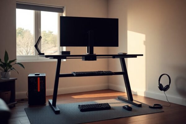 Scrivania elettrica da gaming E-Star: spazio regolabile e design ergonomico
